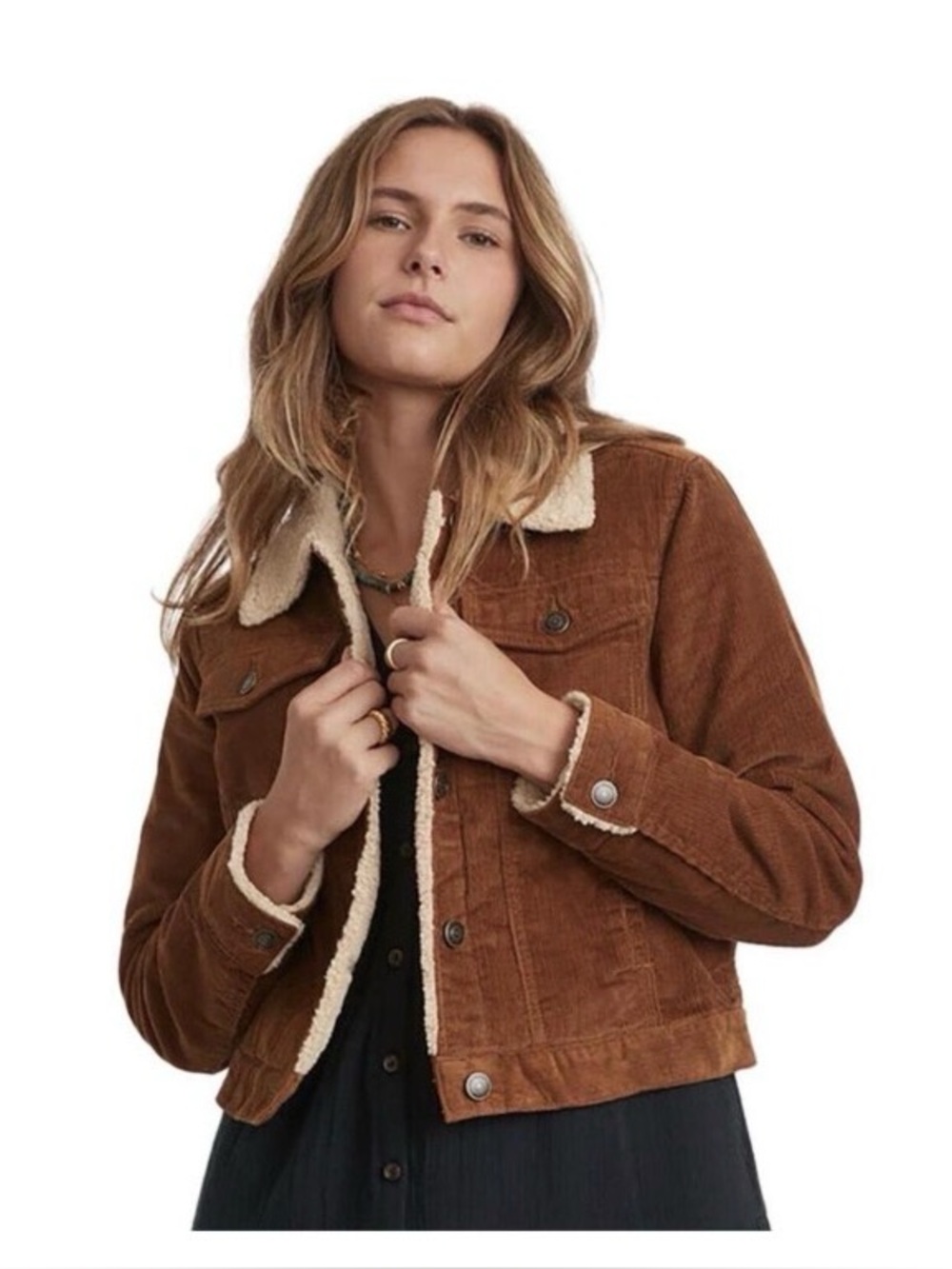 Marine Layer | Brown Corduroy Sherpa Jacket